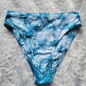 L*Space Bikini Bottom Women's Large Swim Blue Tie-Dye Stretch Swimwear NWOT
